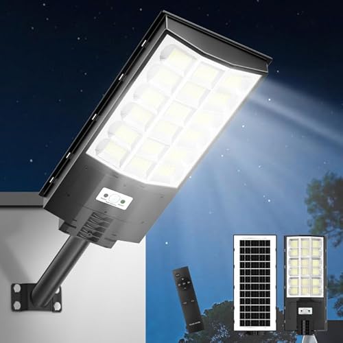 Lightasea 600W Solar Straßenlaterne, 60000LM 6500K Solar Wegeleuchte mit Bewegungsmelder, IP65 Wasserdichte Solarlampen Strassenlaternen mit Fernbedienung für Hof, Garten, Parkplatz Lightasea 600W Solar Straßenlaterne, 60000LM 6500K Solar Wegeleuchte mit Bewegungsmelder, IP65 Wasserdichte Solarlampen Strassenlaternen mit Fernbedienung für Hof, Garten, Parkplatz