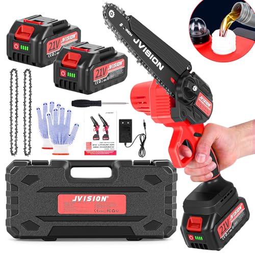 JVISION Motosega a Batteria con 8000mAh Batterie, Mini Motosega Elettrica a Batteria per Potatura,...