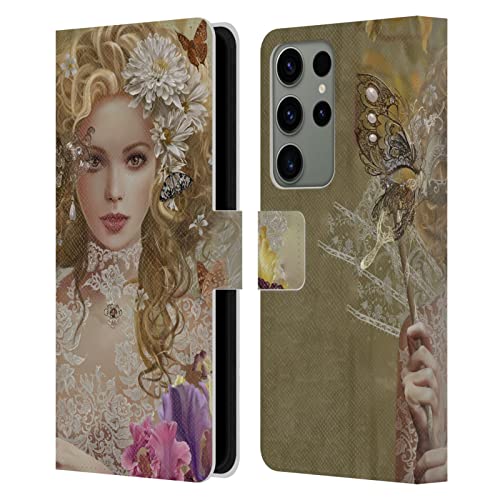 Funda libro Samsung S23 Ultra 5G de cuero con grabado artístico de hada mística protectora