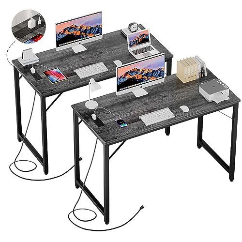 iSunirm 47 Inch Computer Desk with Magic Power Outlets, Modern Office Desk...