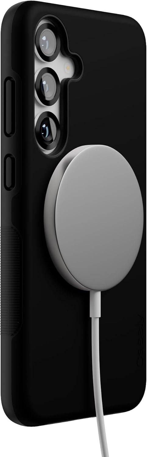 Casely Galaxy S25 Plus Case | Black on Black | Bold Protective Design | Compatible with MagSafe