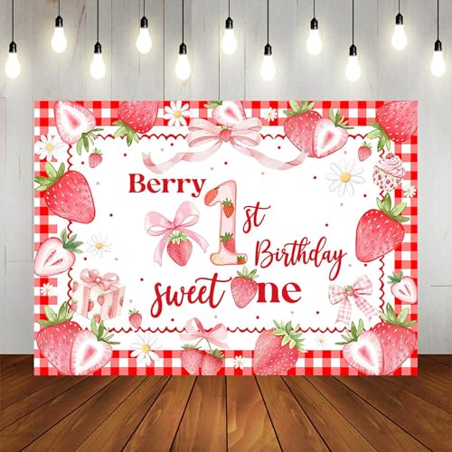 Fondo fotográfico berry primer cumpleaños 210x150 cm miniatura 5