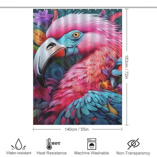 Rideau de douche 140x183 cm étanche en polyester lavable blanc - 4