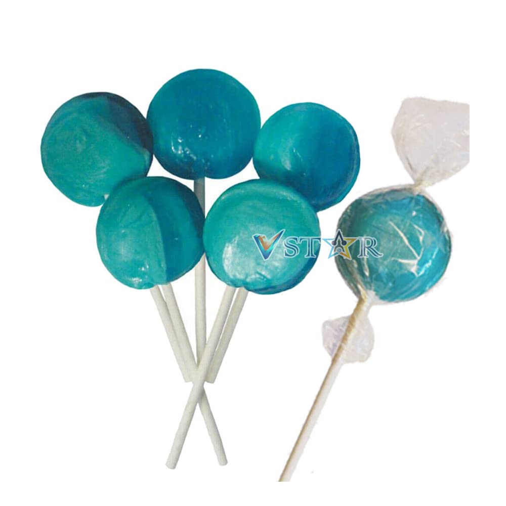 VSTAR Joseph Dobson & Sons Mega Lollies - Different Flavours Lollipops Candy - Wrapped Mega Lollies (Blue Raspberry Mega Lollies, 30)
