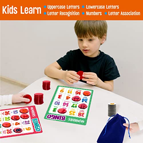 SpriteGru Jeu de Bingo de l'alphabet, Jeu de Bingo des majuscules/minuscules/Chiffres ABC et 123 pour Les Enfants de 4 à 8 Ans, Parfait pour la Salle de Classe et la Maison. – Image 6