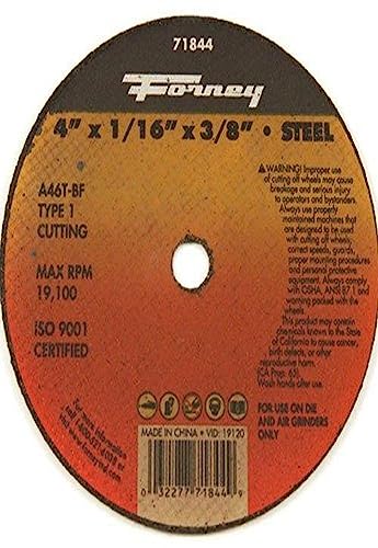 Disque à tronçonner Forney 71841 pour couper l'acier proprement avec axe de 3/8 pouce