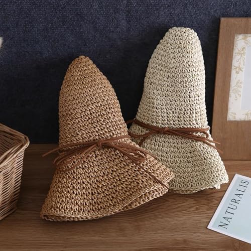 Sombrero de mujer tipo bucket de paja para sol miniatura 6