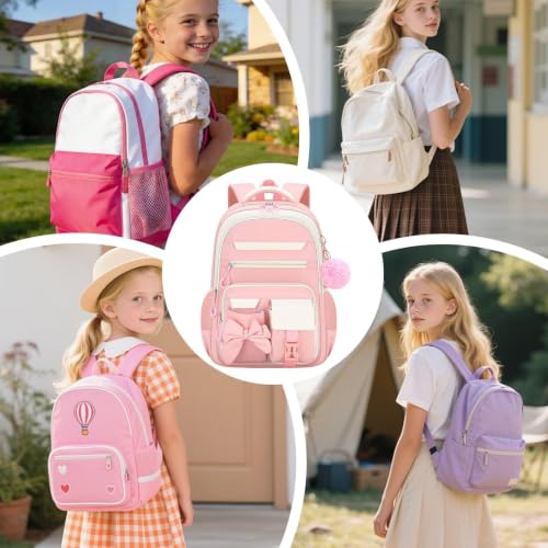 Mochila escolar antirrobo con puerto de carga y estuche escolar para secundaria 4