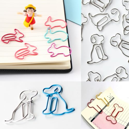 BDSHUNBF 100 Stück Büroklammern,Paper Clips, Büroklammern Motiv Cartoon Bunte Tier Design Büroklammern,Colourful Animal Design Paper Clips,Bunt Aktenklammern Set,Büroklammern Bunt Cartoon Bookmarks