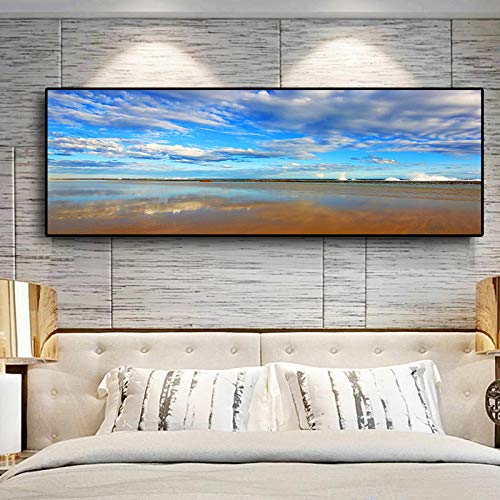 Toile ciel nuages panorama pour illuminer un salon sombre et agrandir un mur vide