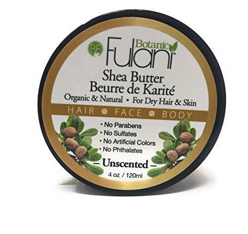 Botanic Fulani Shea Butter/ Beurre De Karité. Multi-Purpose Butter-The World Best Moisturizer and Healing Butter. Natural & Organic (Unscented)