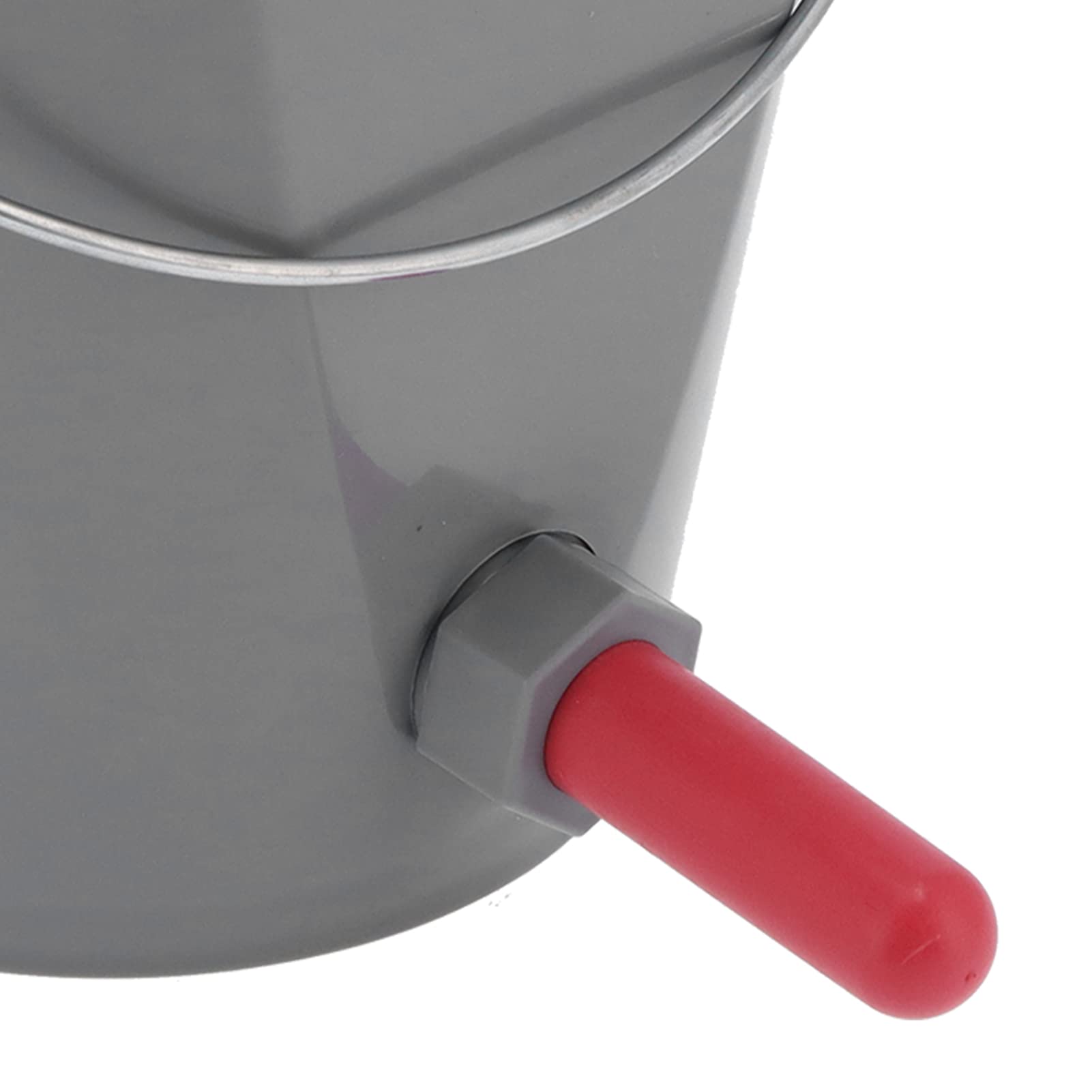 Cocoarm Wiadro do Karmienia 8L Plastikowe Wiadro do Karmienia Mlekiem z 2 Smoczkami Szare 30 X 28 X 19 Cm Zawór Zwrotny z przezroczystą skalą Zwierząt Hodowlanych Cielę Jagnięcina (dla bydła)