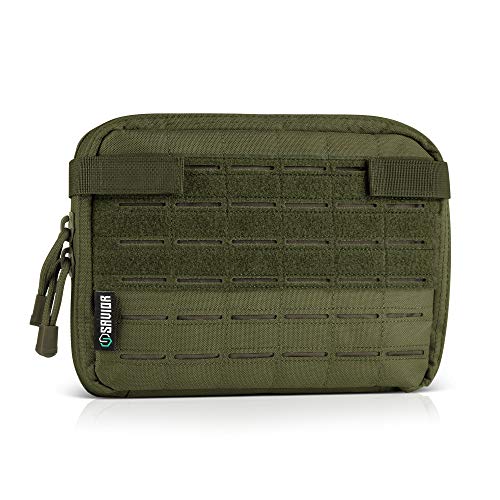 Savior Equipment Tactical Multi-Purpose EDC Admin Pouch Military Waist Belt Modular Utility Tools Bag Organizer, Laser-Cut Style Molle Attachment Ready