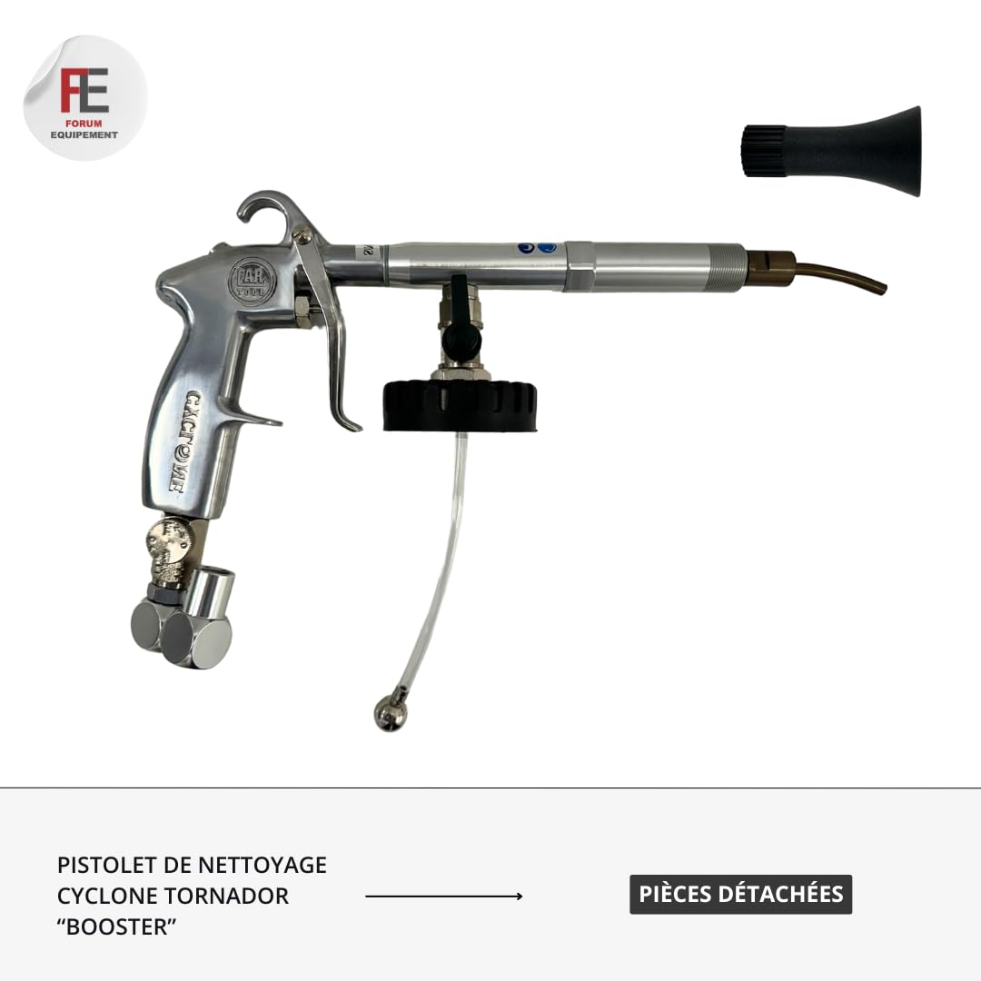 Pistolet de Nettoyage Voiture Cyclone Z020K - Puissant et Réglable de 1000 à 3000 Tours/Min, Effet Tornade pour Un Nettoyage Voiture Intérieur, Pistolet à Air Comprimé, Réservoir 1L