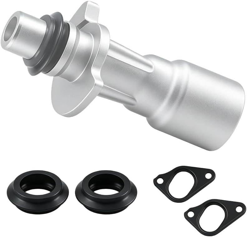 Upgrade Aluminum Engine Oil Cooler Inlet Connector with Two Water Pump Gaskets Replacement LR028136 LR030593 Compatible with Land Rover LR4 Range Rover Sport