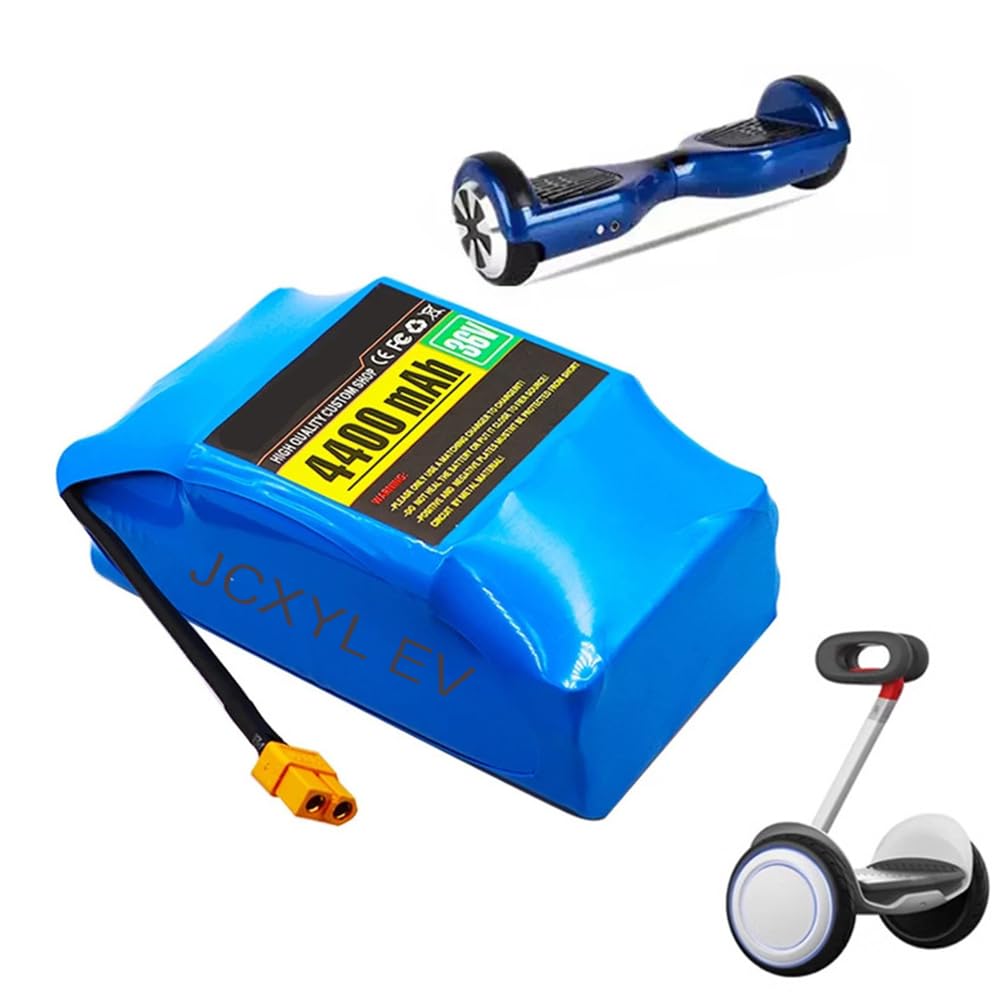 JCXYL EV Batería de Repuesto para Hoverboard de 36 V y 4400 mAh, Recargable, de Iones de Litio, 36 V y 4,4 Ah, 10S2P, para patinetes eléctricos y patinetas autoequilibradas.