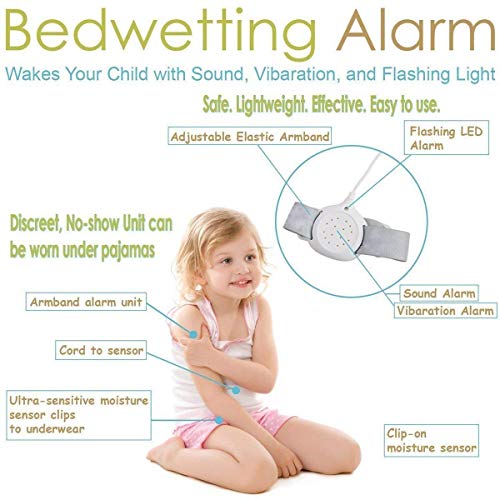 Bedwetting Alarm,WINHY Nocturnal Enuresis Baby Monitor for Boys Girls Adults Incontinence Seniors Loud Sound Vibrating Urine Detection Cure Potty Training, Urologist Tested