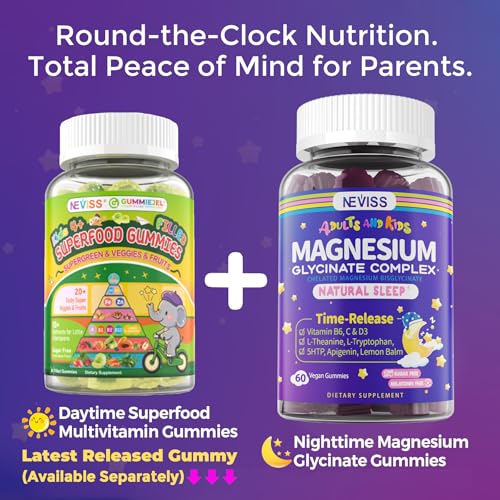 NEVISS Magnesium Glycinate Gummies — 400mg Bisglycinate + Sleep Blend (120ct, 2-Pack) — view 9