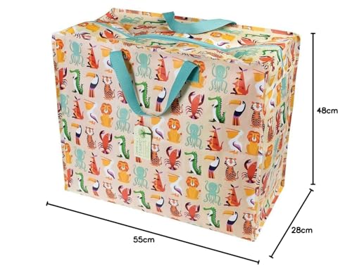 dotcomgiftshop Riesen-Aufbewahrungsbeutel/-tüten mit Tiermotiven, plastik, colourful creatures, Jumbo