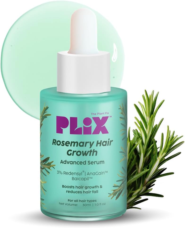 - Plix Rosemary Hair Growth Advanced Serum (30 ml) | 3% Redensyl, 3% AnaGain & 3% Baicapil | Supports new hair growth & Helps strengthen Hair roots | Dermatologically tested | For Men & Women