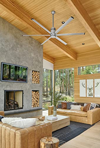 Image of Big Ass Fans i6 84 inch Smart Indoor Ceiling Fan, SenseMe Technology, High Airflow Modern Ceiling Fan, WiFi App Control, Brushed Aluminum