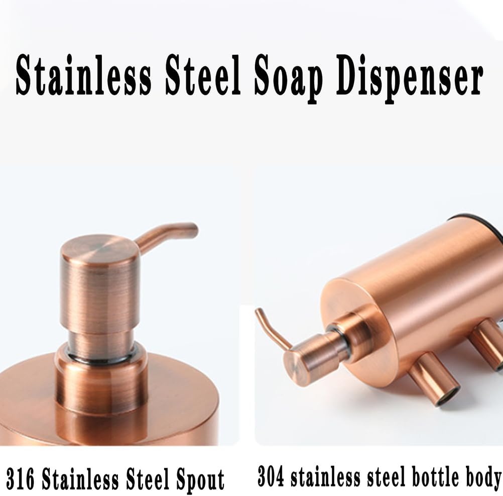 Soap Dispenser Stainless Steel, Wall Mount 13.36Oz Round Liquid and Soap Dispenser for Kitchen and Bathroom,White