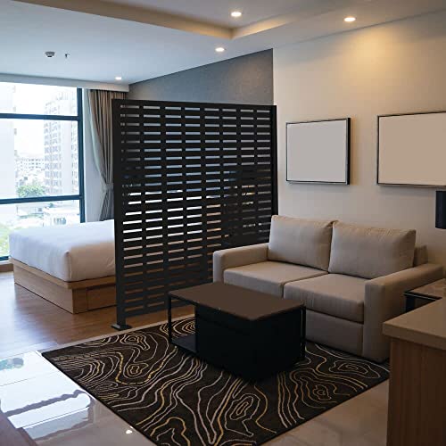 3'x6' Boardwalk Decorative Screen Panel, Black - Thumbnail 5