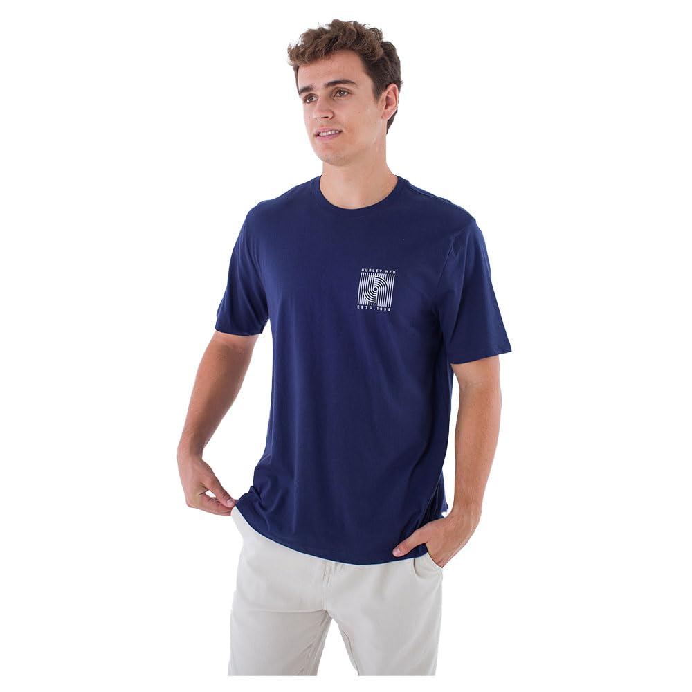 Hurley Men's Evd Everline Ss Undershirt, Midnight Aqua, S