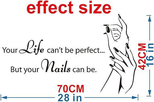 Miniatura 2 de Calcomanías de pared de vinilo de maquillaje para salón de uñas, calcomanías de pared de salón de belleza, gráficos elegantes para estudio de