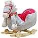 BAKAJI Cavallo a Dondolo in Legno Struttura Basculante con Ruote Cavallino Poni 2 in 1 con Poltroncina e Divertente suoneria per i più Piccoli (Grigio)