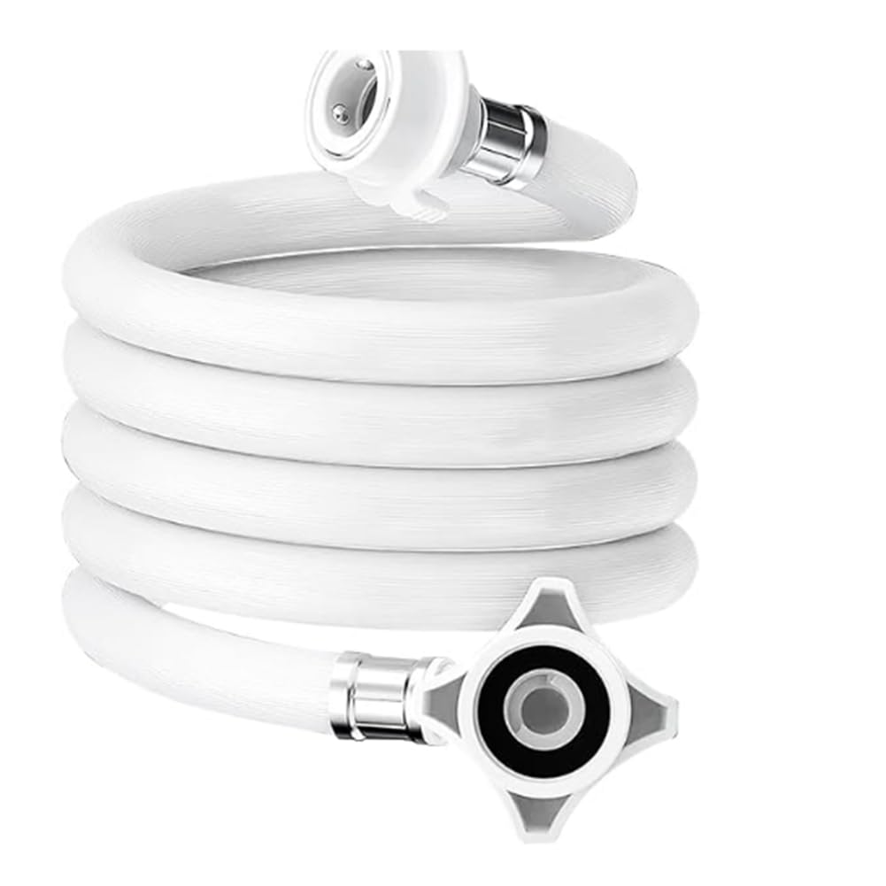 Udsknv[Ksl White Burst Proof Washer Inlet Hose, Water Inlet Pipe With Connectors, Replacement Line For Washing Machines