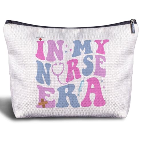 Zomhix Nurse Appreciation Gifts Makeup Bag, Registered Nurse RN Gifts, Nurse Graduation Gifts, Gifts for Nurses, Nurse Practitioner Gifts, Groovy In My Nurse Era Cosmetic Bag Toiletry Bag
