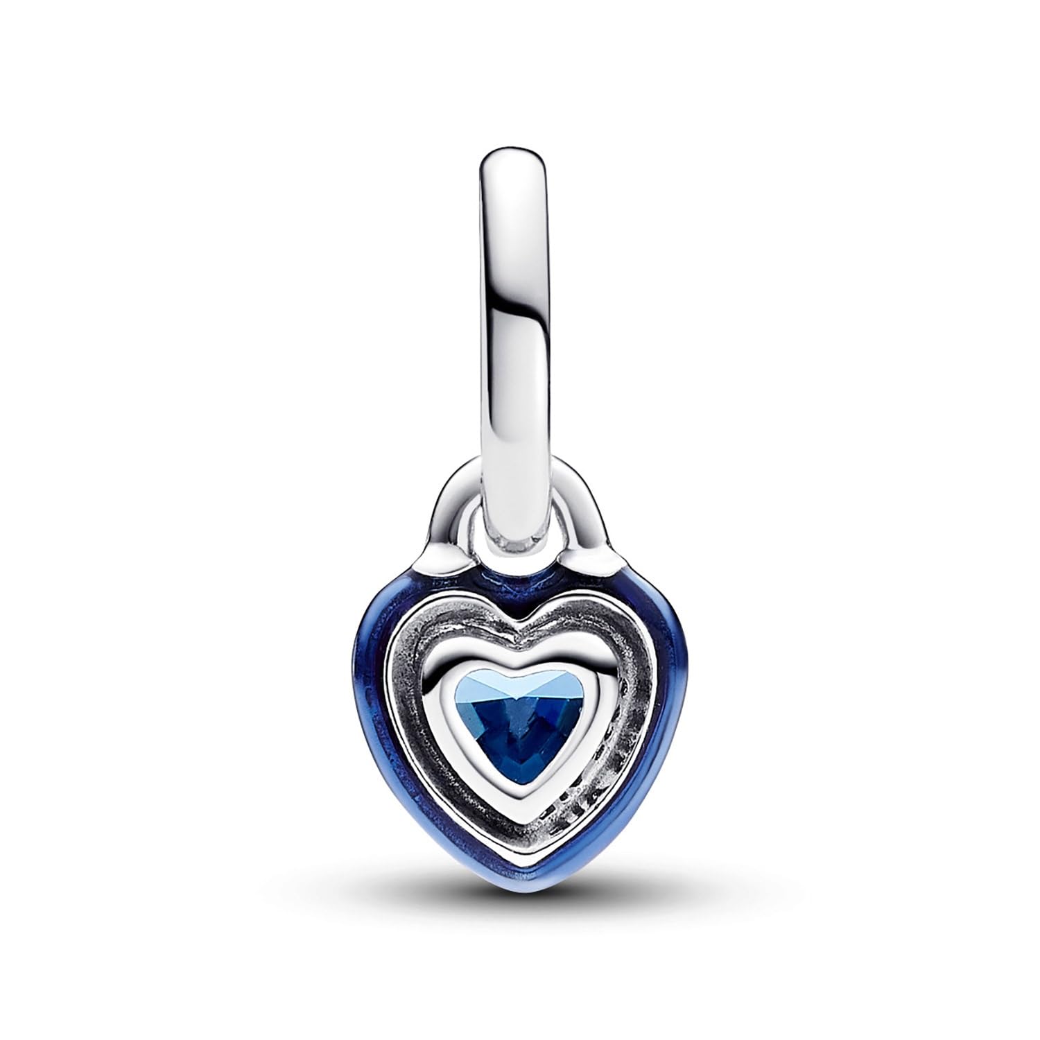 PANDORA Collar de mujer con colgante de corazón de chakra azul, plata Lote