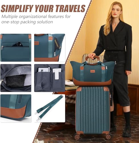 Image of Cosbarn Carry On Luggage Sets 3 Piece, 20 Inch Luggage 22x14x9 Airline Approved with Wheels and TSA Lock, ABS Lightweight Hardshell Travel Suitcase Set with Duffel Bag Travel Bag for Men Women