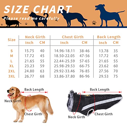 Winter Dog Coat Warm Waterproof Dog Jacket Vest Dog Cold Weather Coats, For Small Medium And Large Dogs Winter Coat Apparel(Black,M) #TOP1