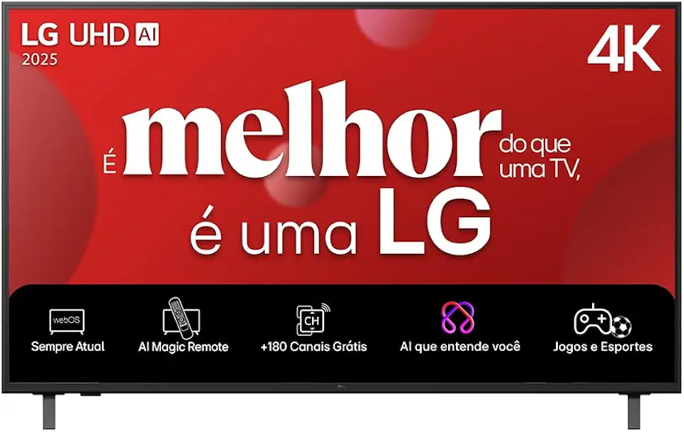 Smart TV 4K 50" LG UHD 50UA85 Processador α7 AI Ger8 4K Super Upscaling Google Cast Alexa Integrado Controle AI Smart Magic WebOS 25