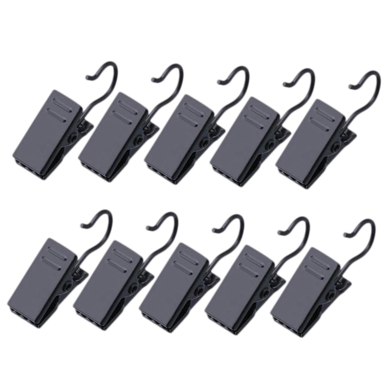 BRIGHTFUFU 100pcs Sturdy Black Curtain Clips Hooks for Easy Installation Drapery Rings for Home Bathroom Accessories for Hanging Heavy Curtains