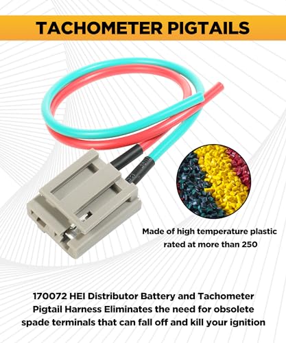VARGTR 170072 Distributor Wire Harness,Car Accessories 12 Volts Power&Tach Connector Plug,Electrical Wiring Harness Replacement for Battery and Tachometer Connector Ignition Coil Tach Accessories - Thumbnail 4