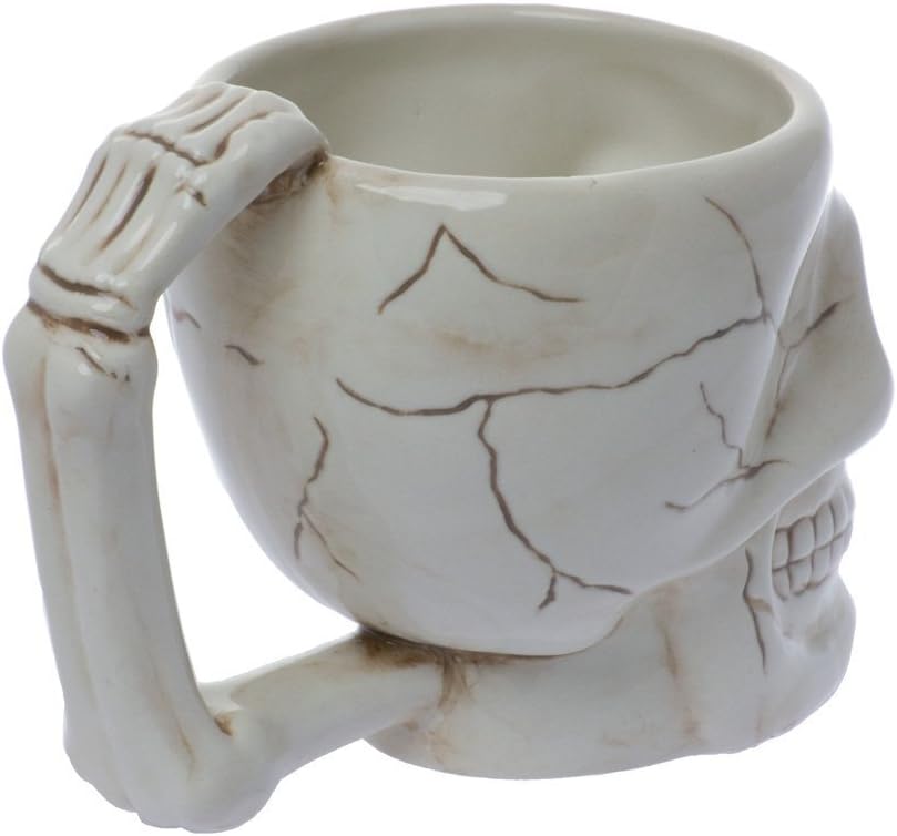 Human Skull Novelty Coffee Mug - Diabolical Bonehead Cup Ceramic 16 oz. Pacific Trading
