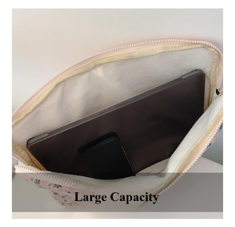 Funda acolchada floral para portátil 9-11 pulg rosa miniatura 7