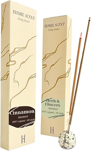Juego de 2 paquetes con 80 varillas de incienso naturales no tóxicas, sin químicos, varillas de incienso orgánicas no tóxicas, varillas de incienso