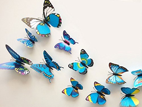 Raylinedo 12 Pcs 3D Butterfly Wall Stickers Art Decor Decals (Purple) #TOP5