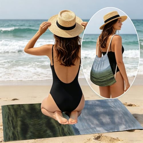 Serviette de plage compacte 180x60cm pour éviter le sable et sécher rapidement