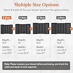 Lifewit Utensil Organizer for Kitchen Drawers, Expandable Cooking Utensil Tray, Adjustable Cutlery Silverware Flatware Holder, Plastic Spatula Tools Storage Divider, 11-18 x 14", Black - Image 2