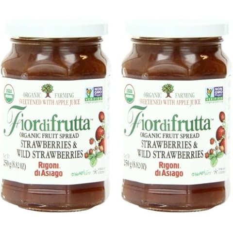Rigoni di Asiago Fiordifrutta Organic Strawberry Fruit Spread, 8.82 Ounce (Pack of 2), Strawberry Cover
