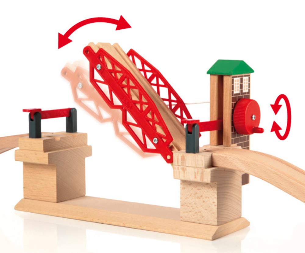 BRIO World 33213 IR-Frachtlok – Elektrische Lokomotive mit Fernsteuerung – Zubehör für die BRIO World & World 33757 Hebebrücke – Eisenbahnzubehör für die BRIO Holzeisenbahn