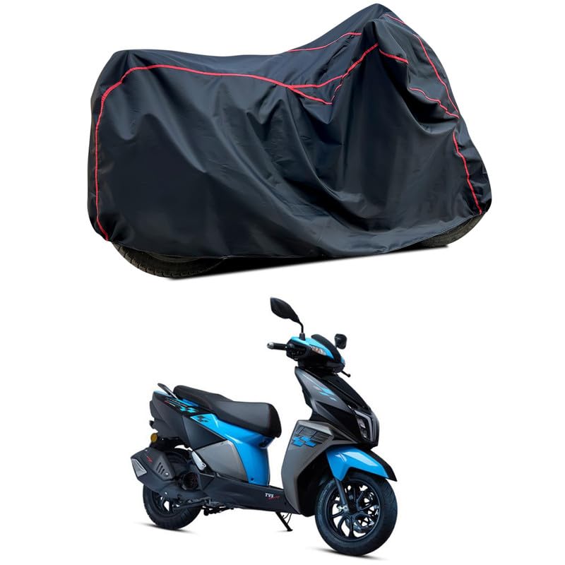 Image of Waterproof Scooter Cover Compatible with TVS Ntorq 125 Fabric UV Protection (Black)