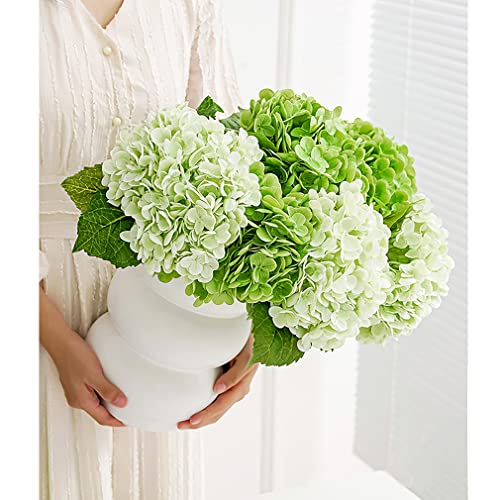 DUYONE 3PCS 21 inch Lifelike Artificial Hydrangea Large Real Touch Flowers Artificial Flowers Dry Flowers Outdoor Wedding Christmas Office Family Party Living Room Table Decoration (Light Green) - Image 2