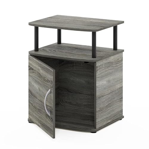 Furinno Jaya Utility Design End Table, French Oak Grey #TOP3