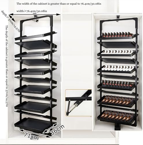 Shoe Storage Cabinet Cabinets Hallway Slim Cupboard Cupboards Hallways Slimline,360° Rotating Shoe Rack - Adjustable Height & Retractable Metal Organizer, Space-Saving Vertical Storage for S